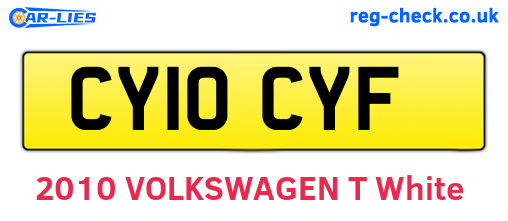 CY10CYF are the vehicle registration plates.