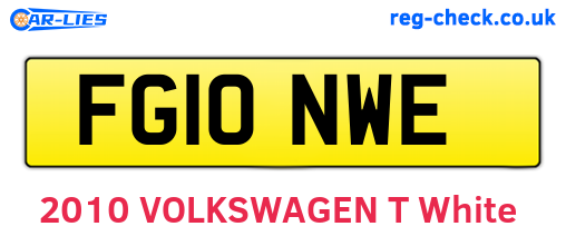 FG10NWE are the vehicle registration plates.