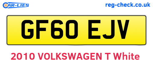 GF60EJV are the vehicle registration plates.
