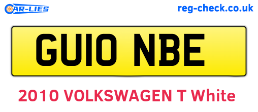 GU10NBE are the vehicle registration plates.