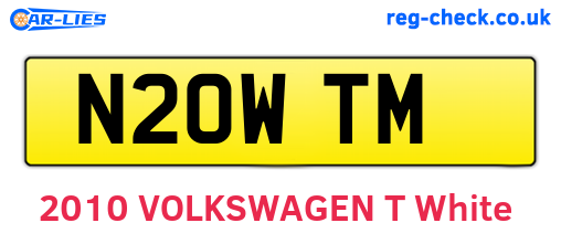 N20WTM are the vehicle registration plates.