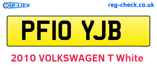 PF10YJB are the vehicle registration plates.