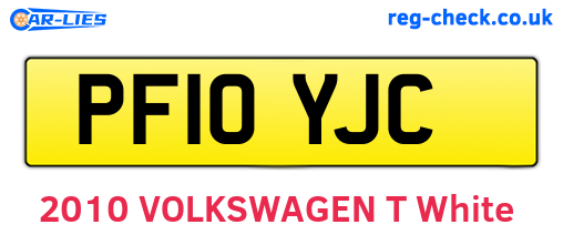 PF10YJC are the vehicle registration plates.