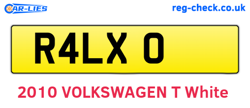 R4LXO are the vehicle registration plates.