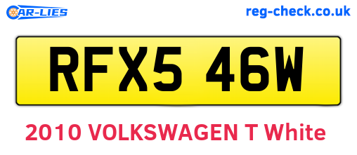 RFX546W are the vehicle registration plates.