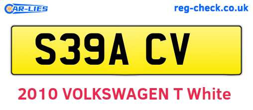 S39ACV are the vehicle registration plates.