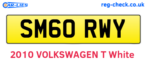 SM60RWY are the vehicle registration plates.