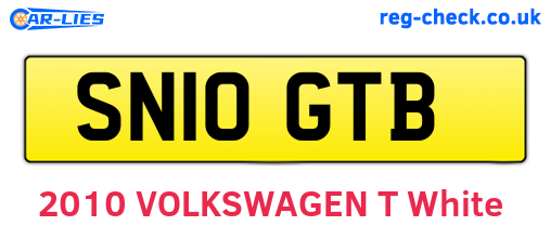SN10GTB are the vehicle registration plates.
