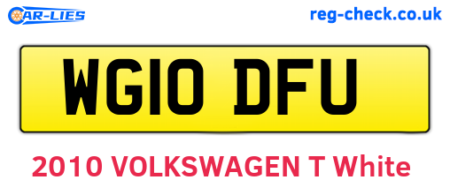 WG10DFU are the vehicle registration plates.
