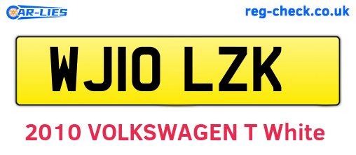 WJ10LZK are the vehicle registration plates.