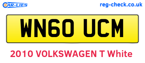 WN60UCM are the vehicle registration plates.