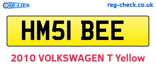 HM51BEE are the vehicle registration plates.