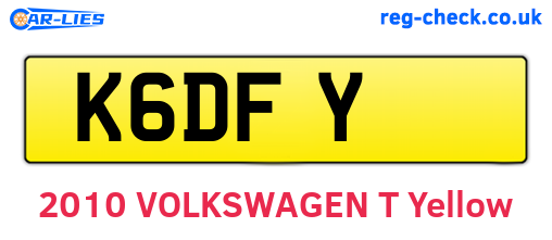 K6DFY are the vehicle registration plates.