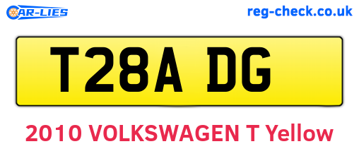 T28ADG are the vehicle registration plates.