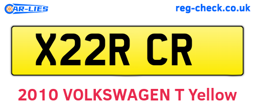 X22RCR are the vehicle registration plates.