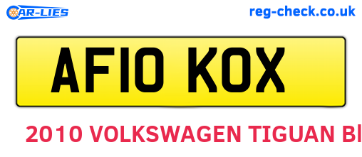 AF10KOX are the vehicle registration plates.