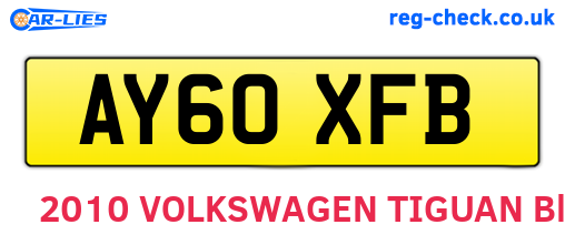 AY60XFB are the vehicle registration plates.