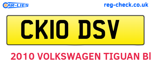 CK10DSV are the vehicle registration plates.