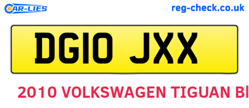 DG10JXX are the vehicle registration plates.