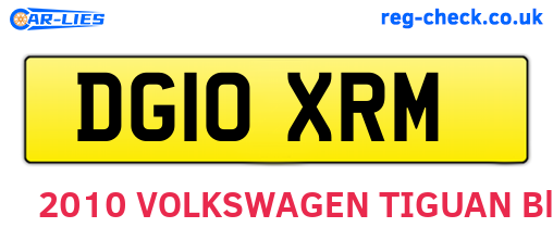 DG10XRM are the vehicle registration plates.