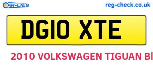 DG10XTE are the vehicle registration plates.