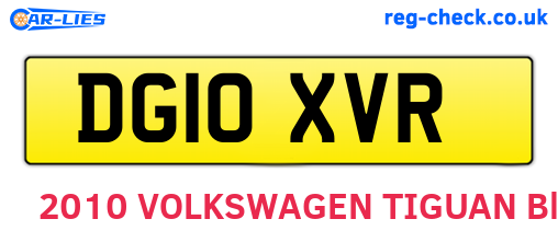 DG10XVR are the vehicle registration plates.