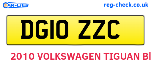 DG10ZZC are the vehicle registration plates.