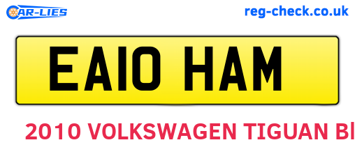 EA10HAM are the vehicle registration plates.