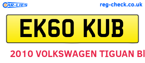EK60KUB are the vehicle registration plates.