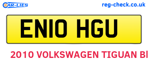 EN10HGU are the vehicle registration plates.