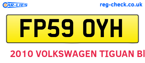 FP59OYH are the vehicle registration plates.