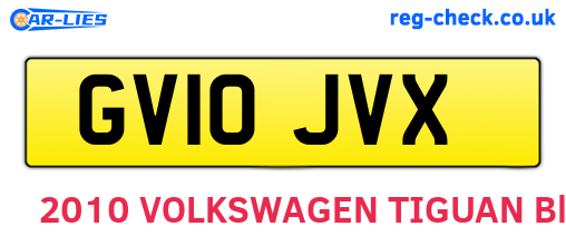 GV10JVX are the vehicle registration plates.