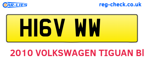 H16VWW are the vehicle registration plates.