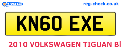 KN60EXE are the vehicle registration plates.