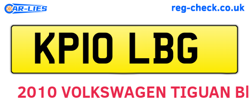 KP10LBG are the vehicle registration plates.