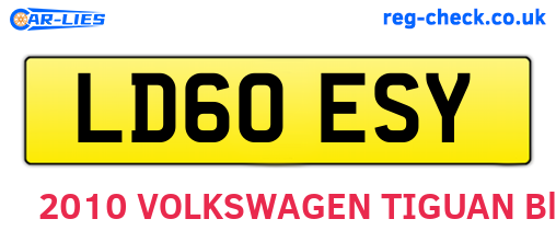 LD60ESY are the vehicle registration plates.