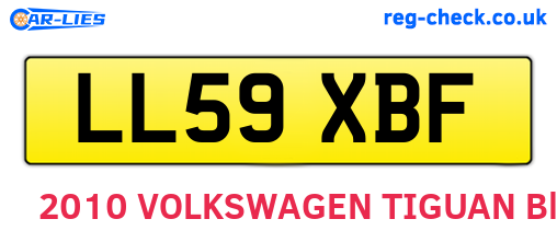 LL59XBF are the vehicle registration plates.