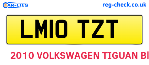 LM10TZT are the vehicle registration plates.