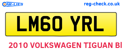 LM60YRL are the vehicle registration plates.
