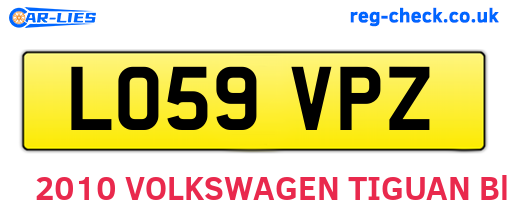 LO59VPZ are the vehicle registration plates.