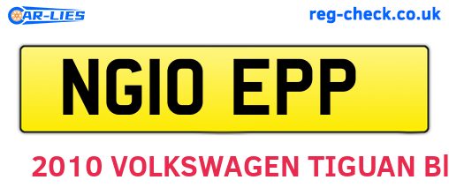 NG10EPP are the vehicle registration plates.