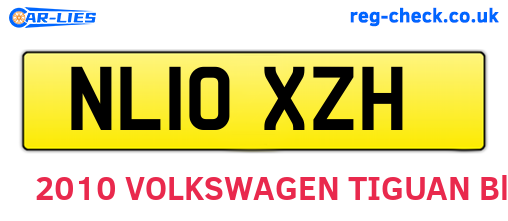 NL10XZH are the vehicle registration plates.