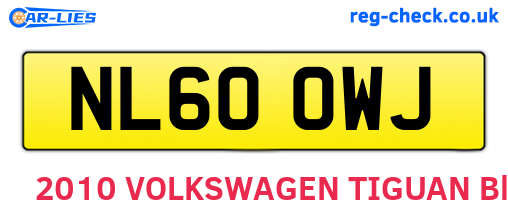 NL60OWJ are the vehicle registration plates.