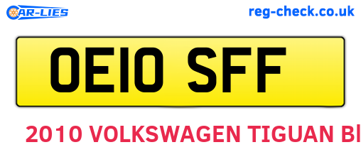 OE10SFF are the vehicle registration plates.