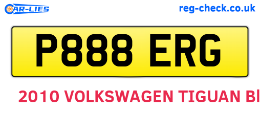 P888ERG are the vehicle registration plates.