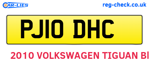 PJ10DHC are the vehicle registration plates.