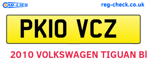 PK10VCZ are the vehicle registration plates.