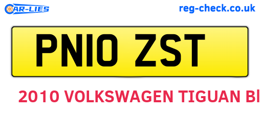 PN10ZST are the vehicle registration plates.