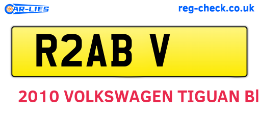 R2ABV are the vehicle registration plates.