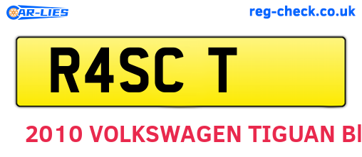 R4SCT are the vehicle registration plates.